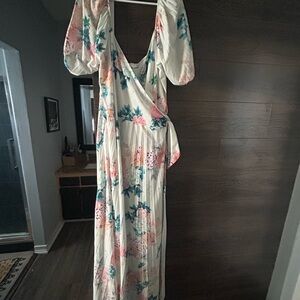 ASOS Curve Cream Floral Maxi Dress